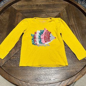 Boden Hedgehog Yellow Longsleeve Tee